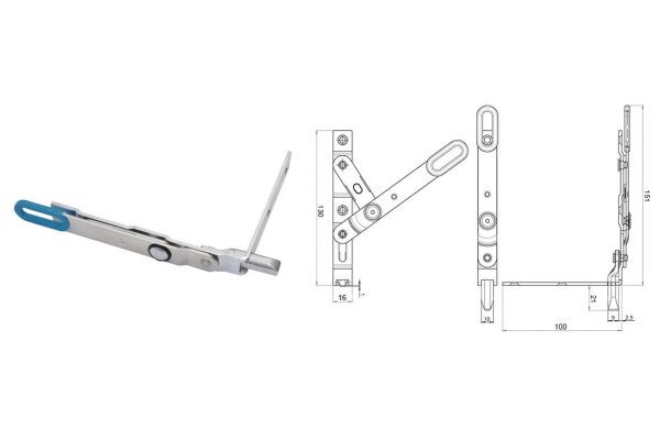Rygiel górny 16x130 mm Fuhr Ocynk srebrny