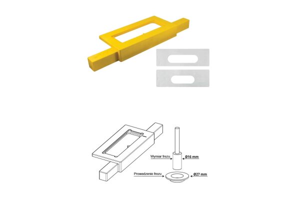Szablon do zawisów INVISACTA 230 3D OTLAV Żółty