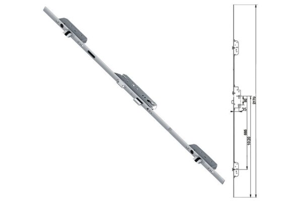Zasuwnica drzwiowa 833 16/35/92/8 automat – języki Fuhr Ocynk srebrny