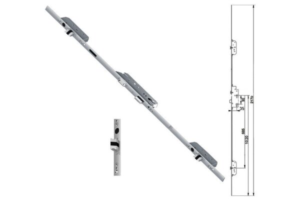 Zasuwnica drzwiowa 833 16/55/92/8 automat – języki Fuhr Ocynk srebrny