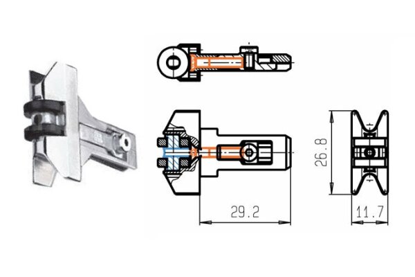 Rolka wymienna dormas 30 mm Fuhr Ocynk srebrny
