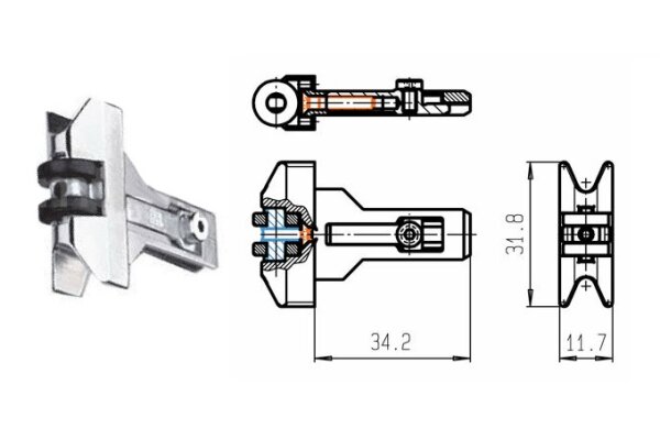 Rolka wymienna dormas 35 mm Fuhr Ocynk srebrny