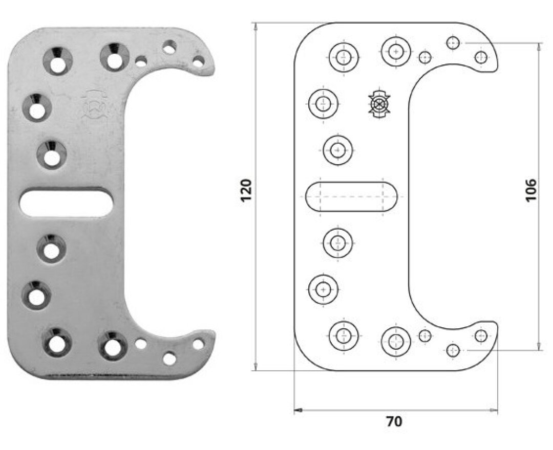 Płytka wzmacniająca do zawiasów Invisacta- fot-