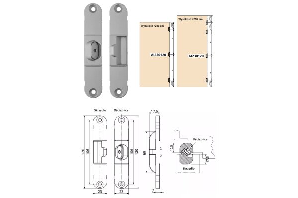 STABILIZATOR INVISACTA 230 2 szt. OTLAV Chrom matowy