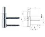 DOLNA CZĘŚĆ ZAWIASU EXACTA 3-D OT 495 200 9,5x55mm (2T) 4 szt. OTLAV Galwanizowany