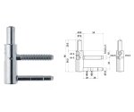 DOLNA CZĘŚĆ ZAWIASU EXACTA 3-D OT 495 200 9,5x55mm (2T) Z ZABEZPIECZENIEM 3 szt. OTLAV Galwanizowany