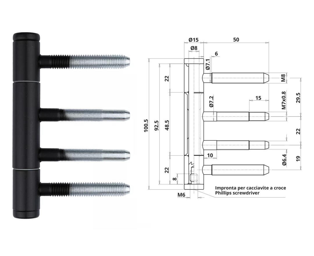 ZAWIAS OT 335 150 LAKIEROWANY 2 szt.- fot-