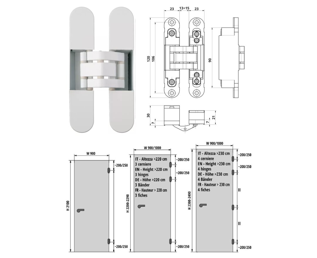ZAWIAS WPUSZCZANY INVISACTA 230 3-D 60 KG- fot-