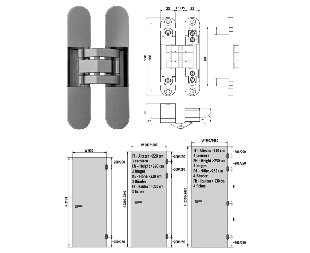 ZAWIAS WPUSZCZANY INVISACTA 230 3-D 60 KG- fot-