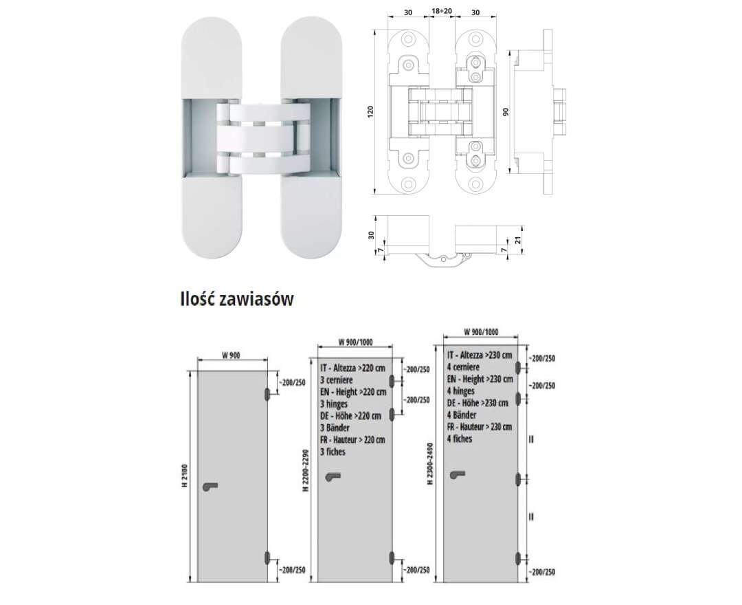 ZAWIAS WPUSZCZANY INVISACTA 300 3-D 60 KG- fot-