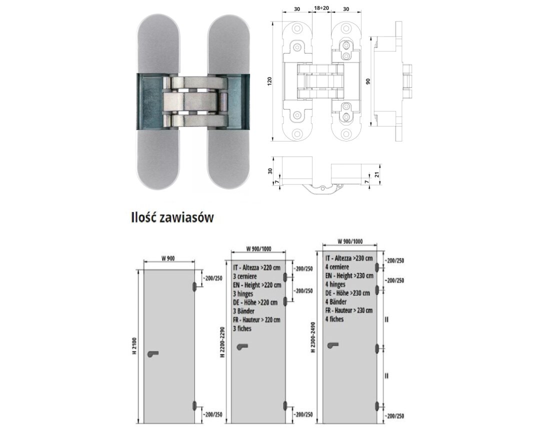 ZAWIAS WPUSZCZANY INVISACTA 300 3-D 60 KG- fot-