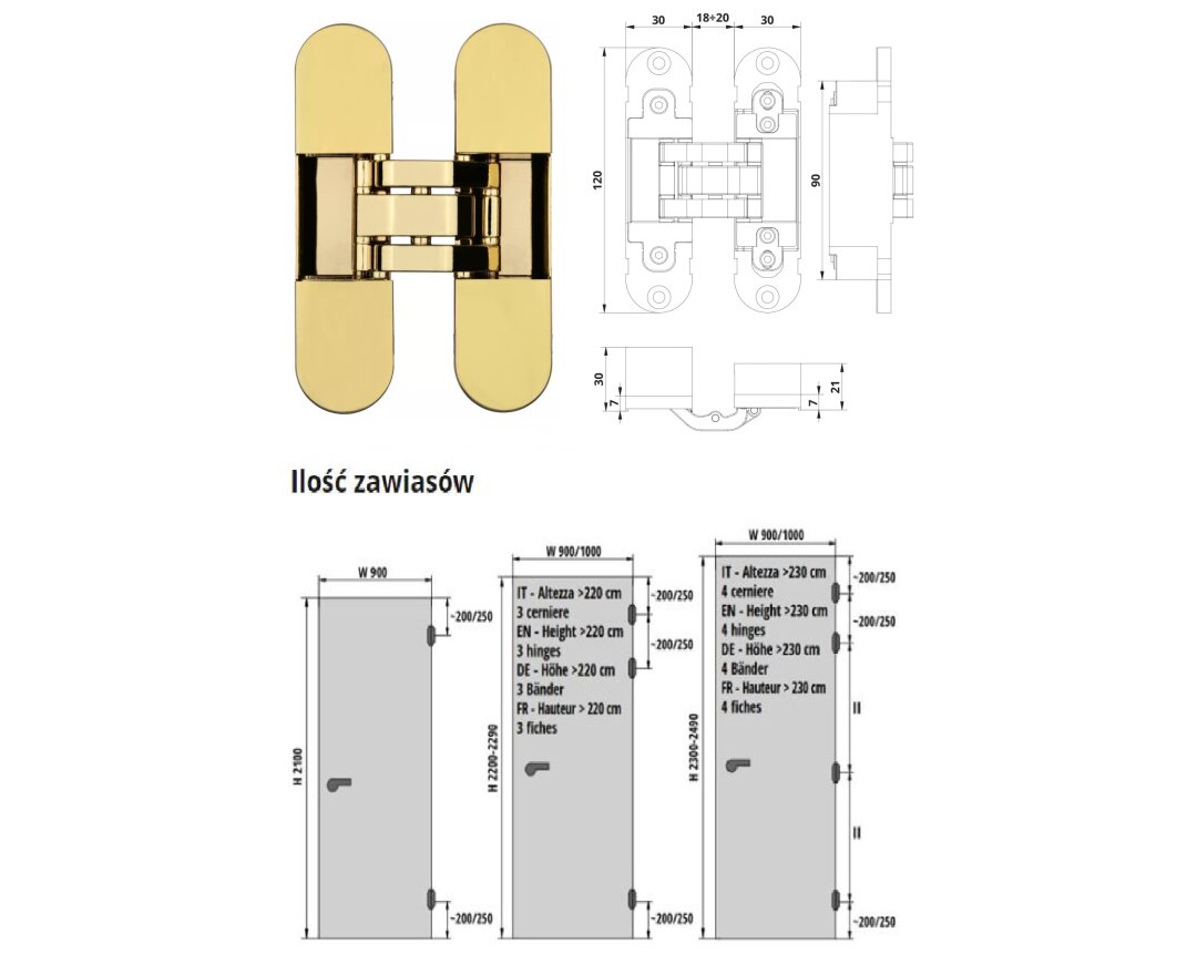 ZAWIAS WPUSZCZANY INVISACTA 300 3-D 60 KG- fot-