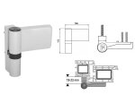 Zawias do drzwi PVC KTV 18-23 6R Dr.Hahn Srebrny