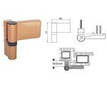 Zawias do drzwi PVC KTV 18-23 6R Dr.Hahn Złoty