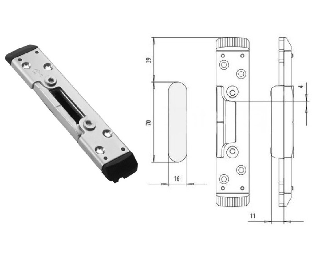 Zaczep haka i zamka dodatkowego zasuwnicy - KBE AD- fot-