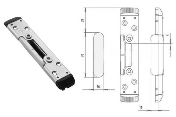 Zaczep haka i zamka dodatkowego zasuwnicy - SCHÜCO CT70, VEKA Topline Fuhr