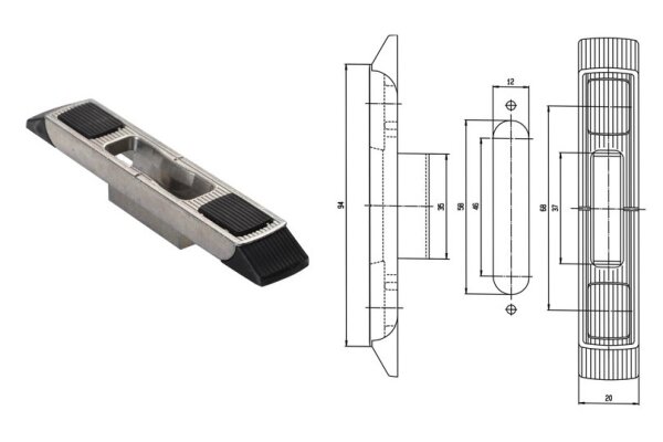 Zaczep haka i zamka dodatkowego - drewno 11/20 Fuhr Ocynk srebrny