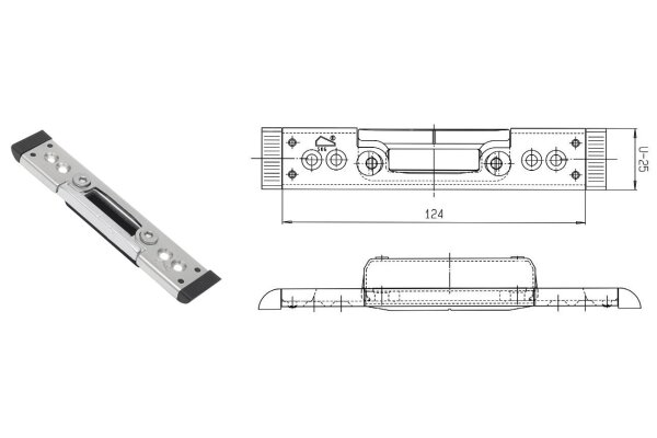 Zaczep haka i zamka dodatkowego - drewno 4/25 Fuhr Ocynk srebrny