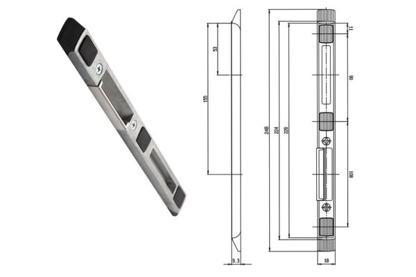 Zaczep zamka głównego RFH47990RX- prawy 11/18 Fuhr Ocynk srebrny