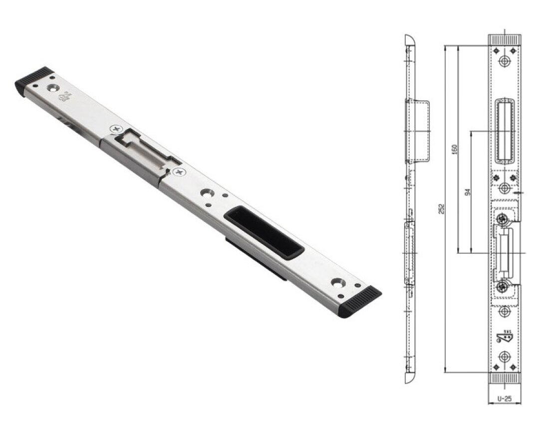 Zaczep zamka głównego RFH57579RX- prawy 4/U25x6,5 oś 13 mm- fot-