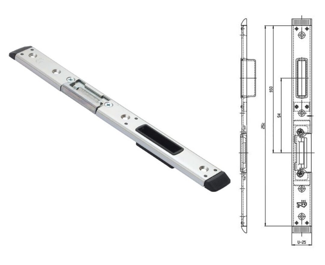 Zaczep zamka głównego RFH57729RX- prawy 11/U25x6,5- fot-