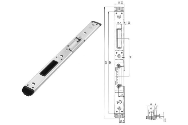 Zaczep zamka głównego ruchomy słupek lewy PVC oś 13mm Fuhr