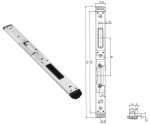 Zaczep zamka głównego ruchomy słupek prawy PVC oś 13mm Fuhr