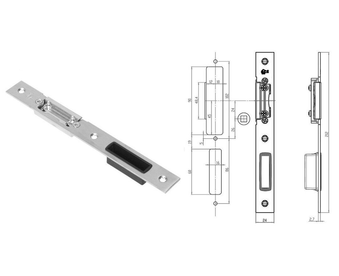 Zaczep zamka głównego lewy 24 mm- fot-