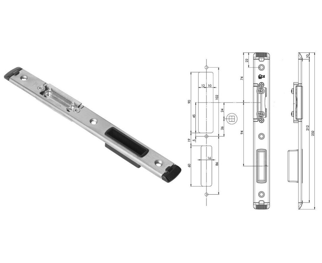 Zaczep zamka głównego lewy U24x5 mm- fot-
