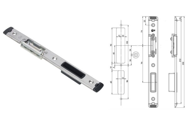 Zaczep zamka głównego prawy U24x5 mm Fuhr Stal szlachetna