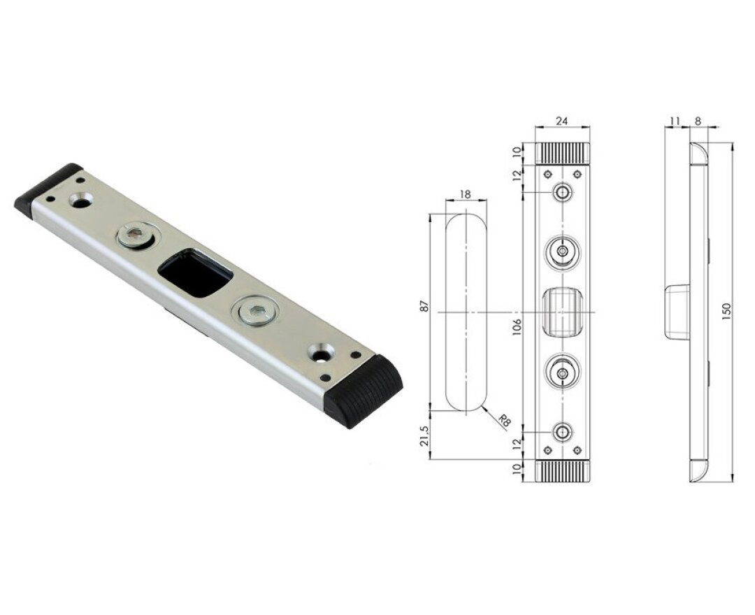 Zaczep górny rygla 1-otworowy- fot-
