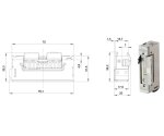 Elektrozaczep rewersyjny 31,5x17,5x78 mm – 24V Fuhr