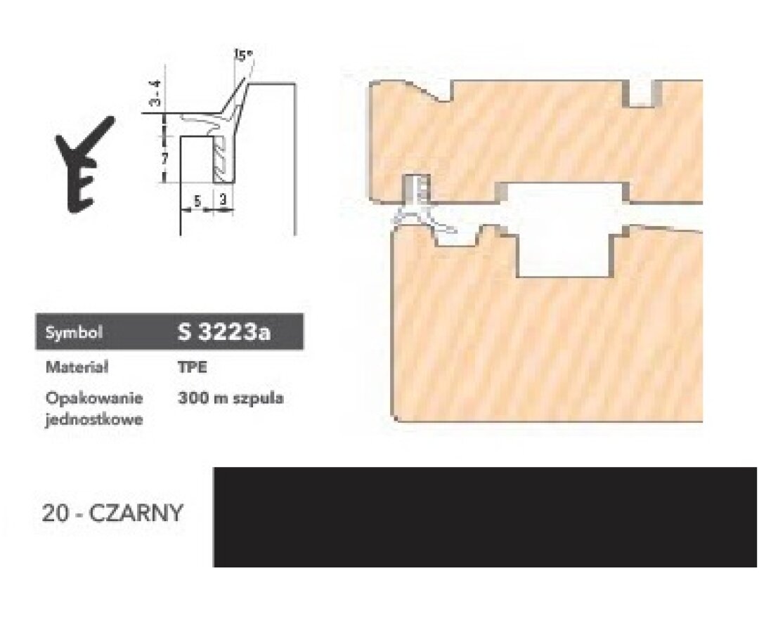 Uszczelka okienna przylgniowa S3223a – 300 m- fot-