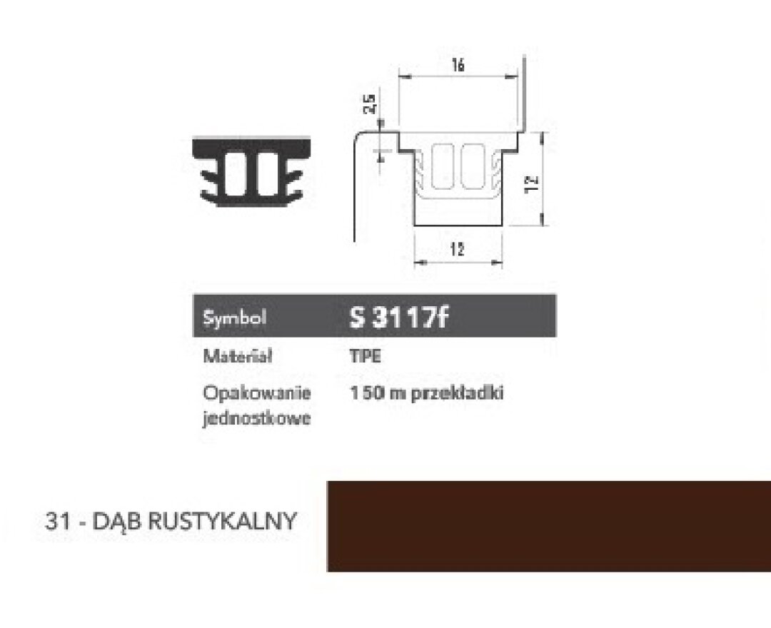 Uszczelka okienna przylgniowa S3117f – 100 m- fot-