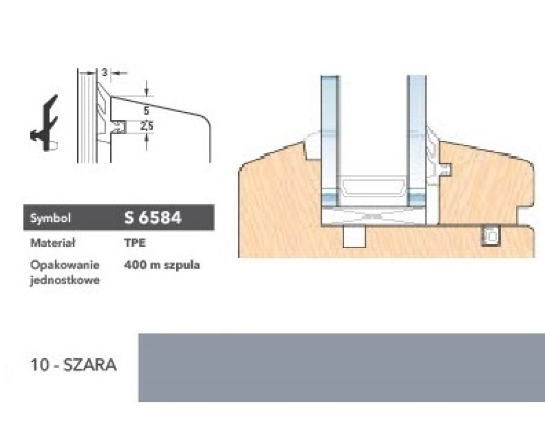 Uszczelka okienna przylgniowa S6584 – 400 m- fot-
