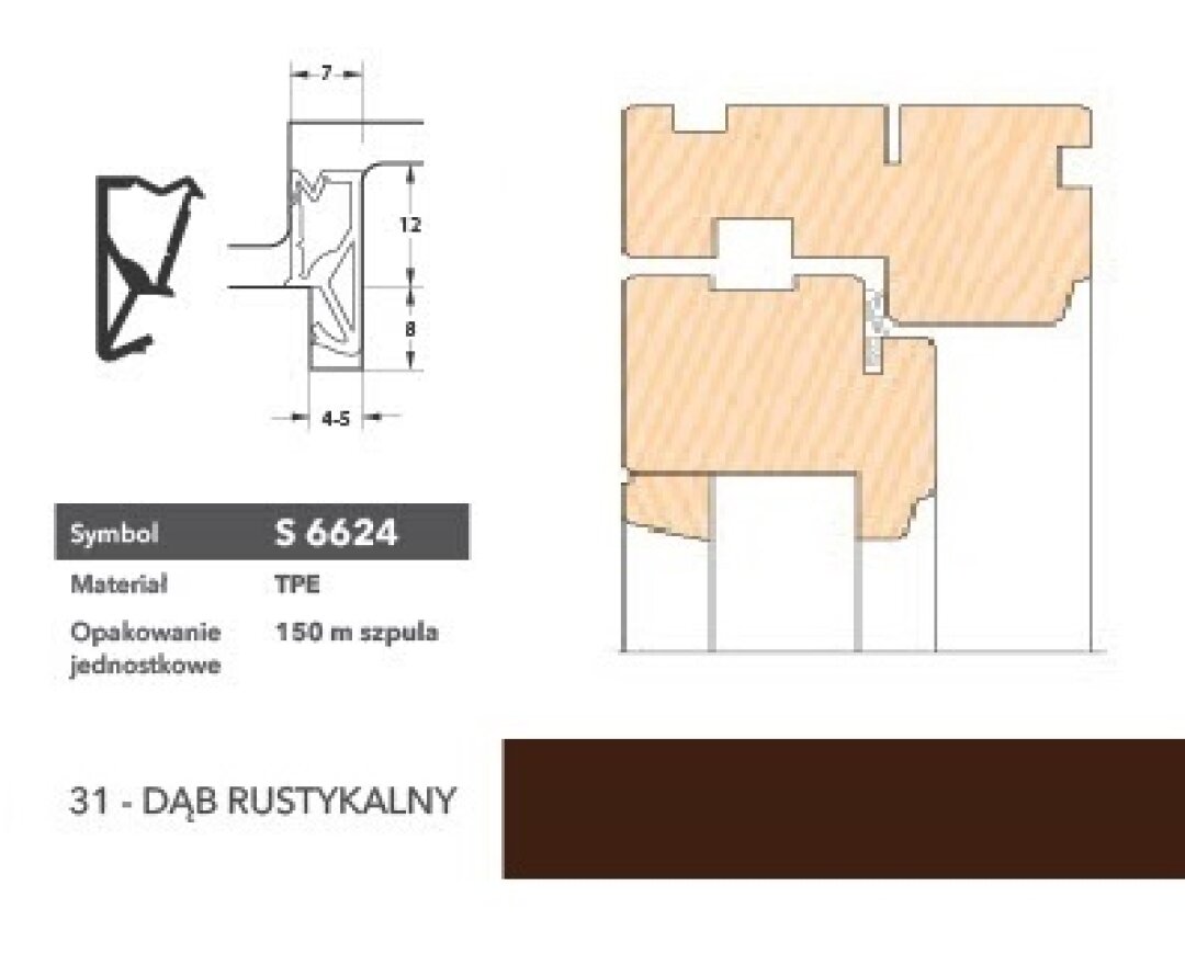 Uszczelka okienna przylgniowa S6624 – 150 m- fot-