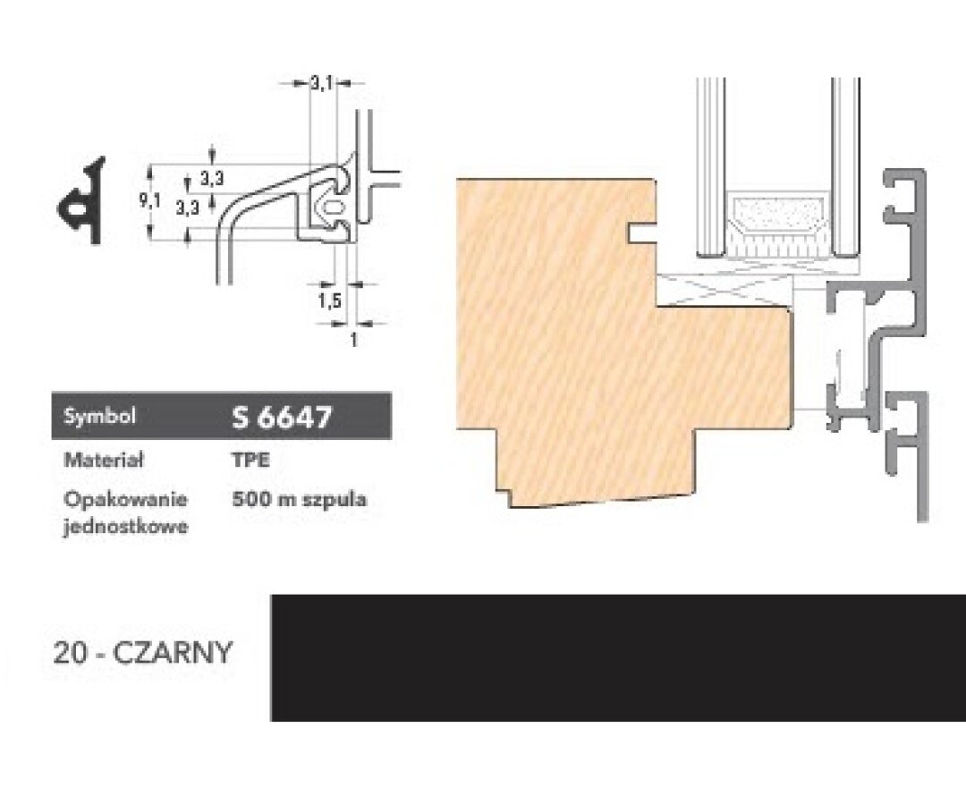Uszczelka okienna S6647 – 400 m- fot-