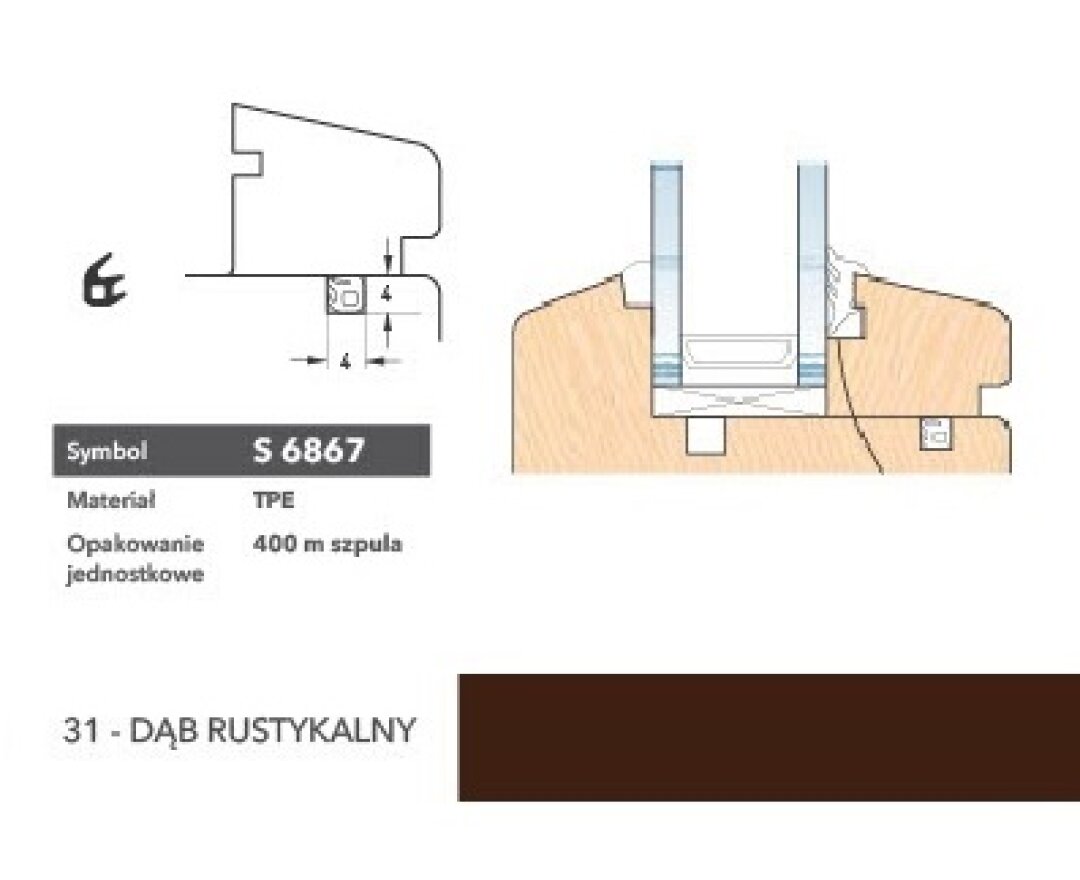 Uszczelka okienna przylgniowa S6867 – 400 m- fot-