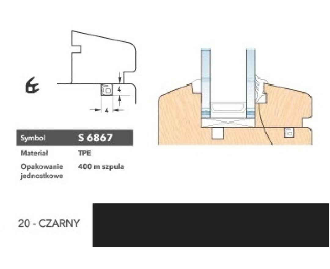 Uszczelka okienna przylgniowa S6867 – 400 m- fot-