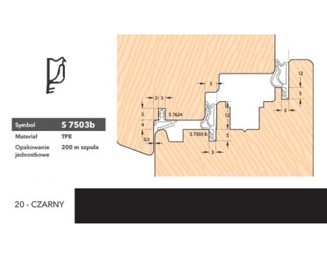 Uszczelka okienna przylgniowa S7503b – 150 m- fot-