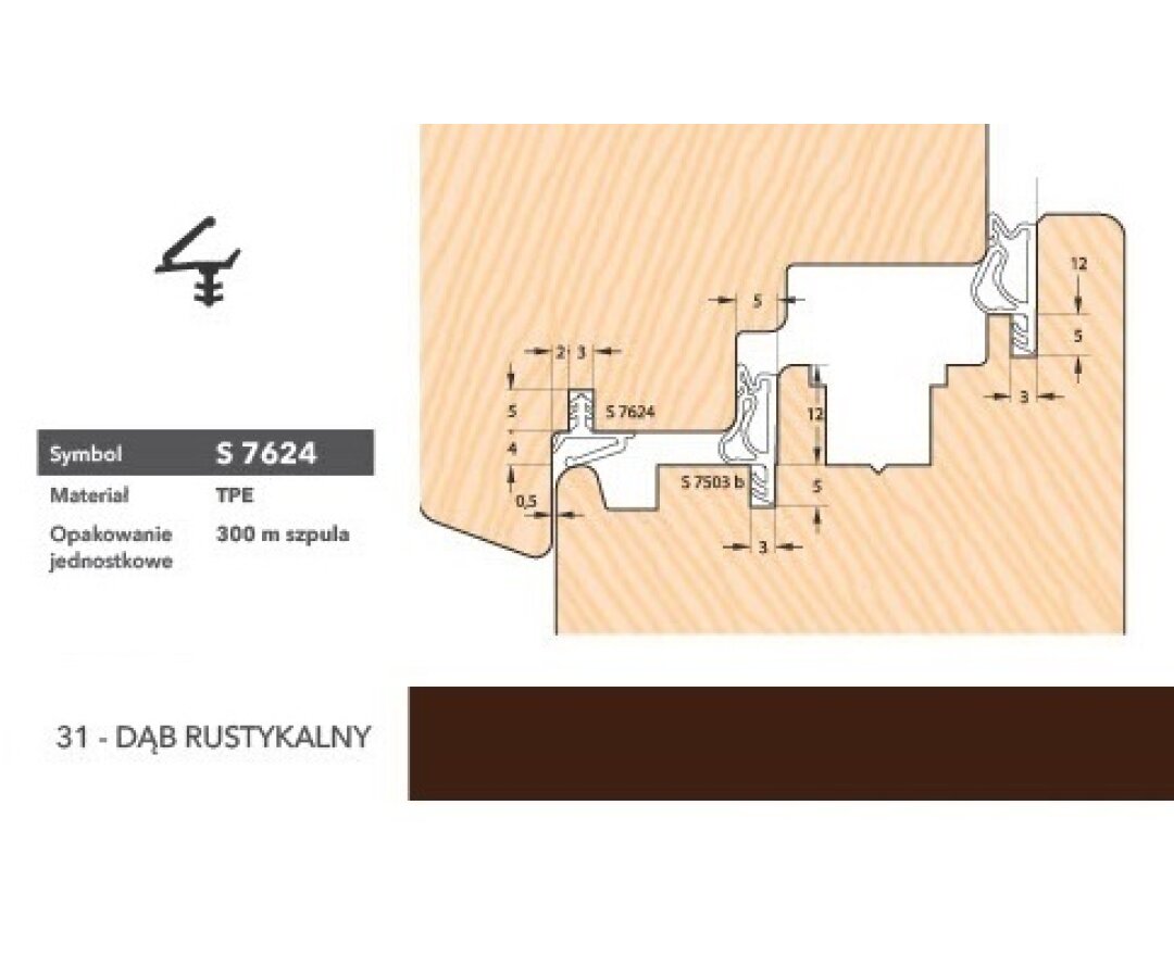 Uszczelka okienna przylgniowa S7624 – 250 m- fot-