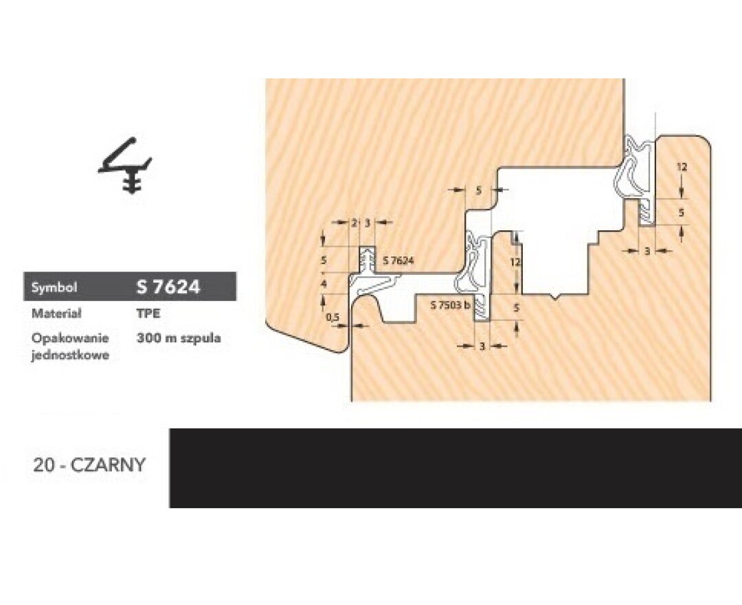 Uszczelka okienna przylgniowa S7624 – 250 m- fot-