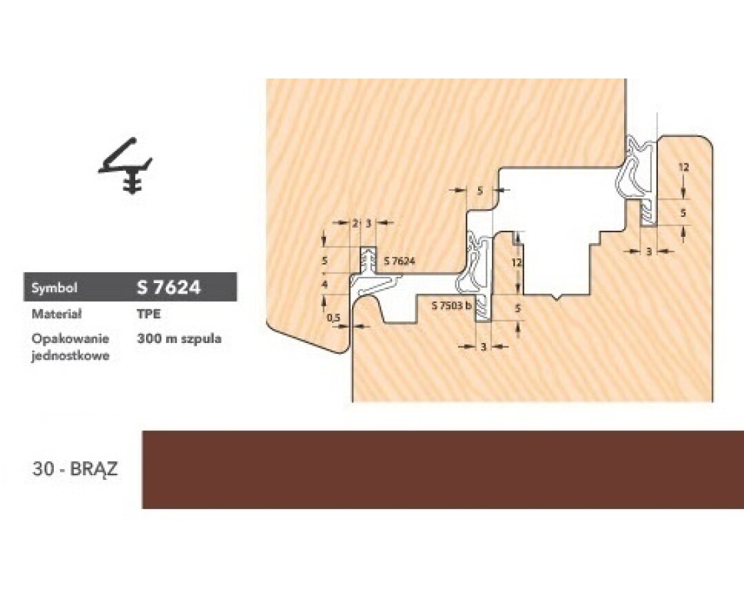 Uszczelka okienna przylgniowa S7624 – 250 m- fot-