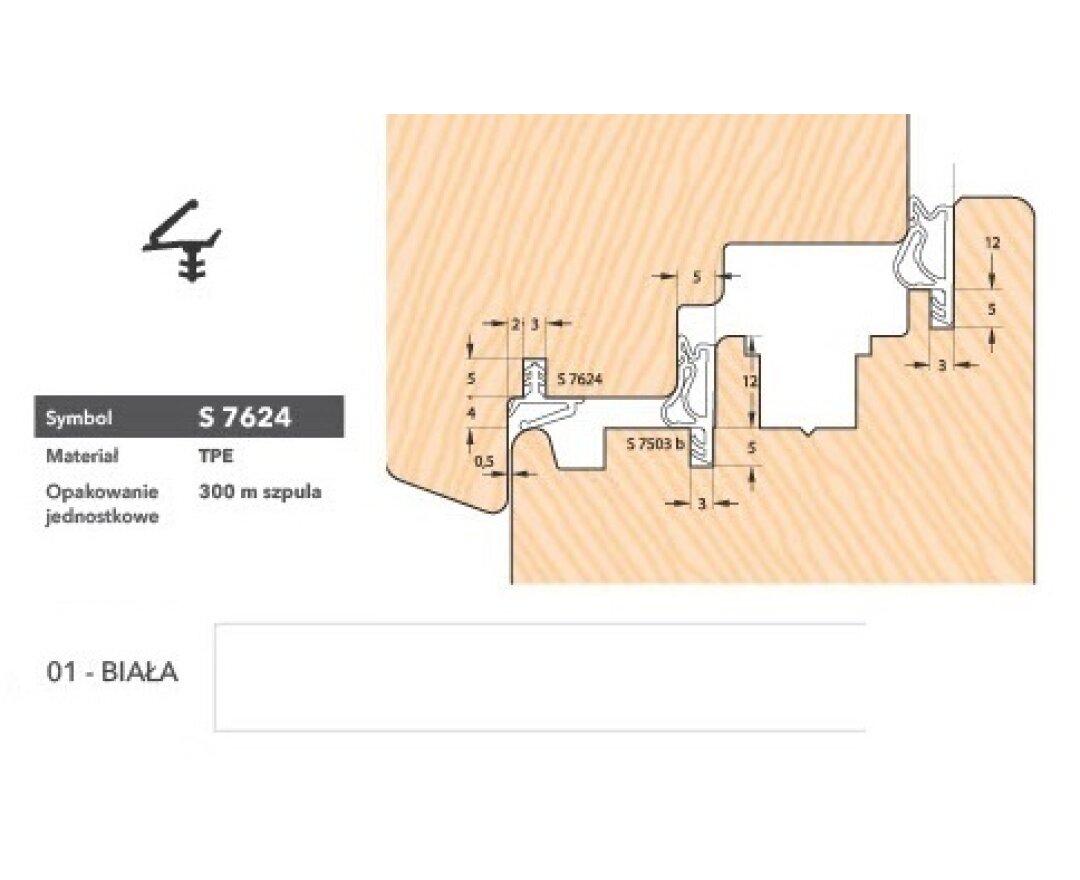 Uszczelka okienna przylgniowa S7624 – 250 m- fot-