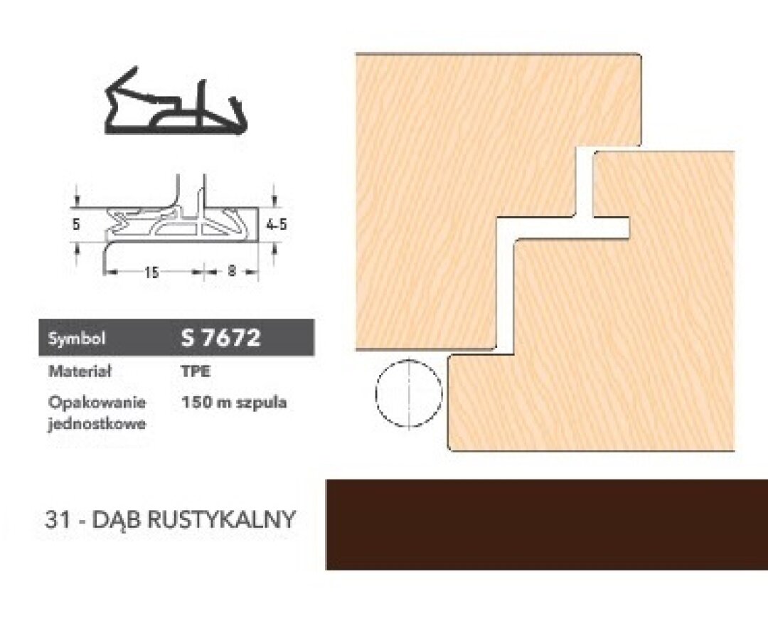 Uszczelka do drzwi zewnętrznych S7672 – 150 m- fot-