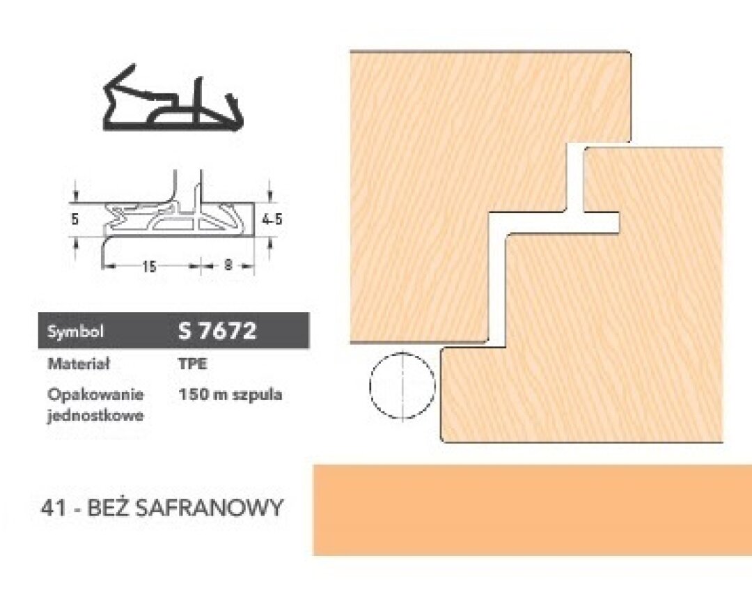 Uszczelka do drzwi zewnętrznych S7672 – 150 m- fot-