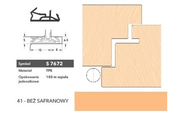 Uszczelka do drzwi zewnętrznych S7672 – 150 m Deventer Beż safranowy