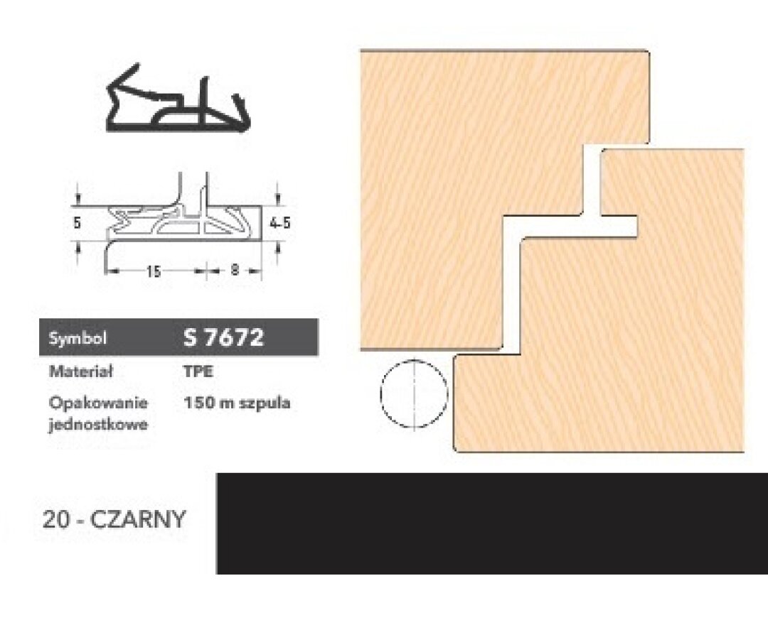 Uszczelka do drzwi zewnętrznych S7672 – 150 m- fot-