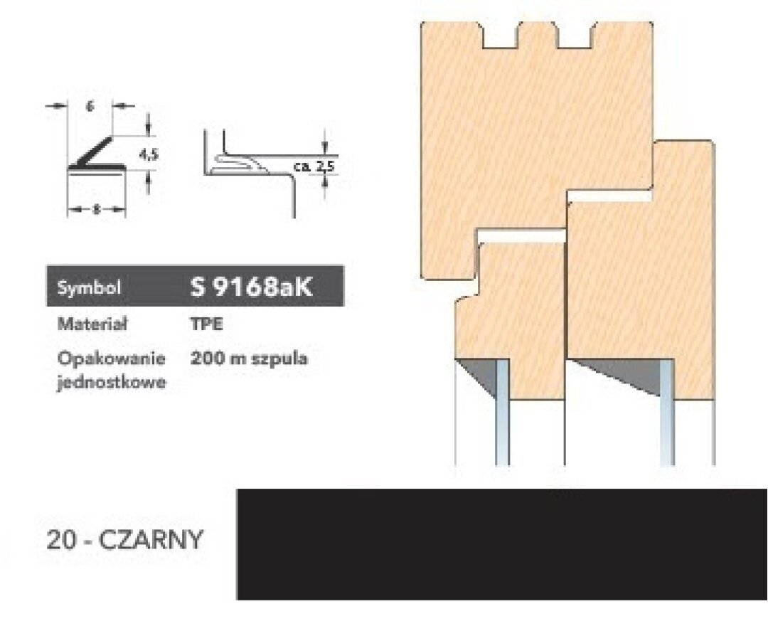 Uszczelka renowacyjna z taśmą klejoną S9168aK 200m- fot-