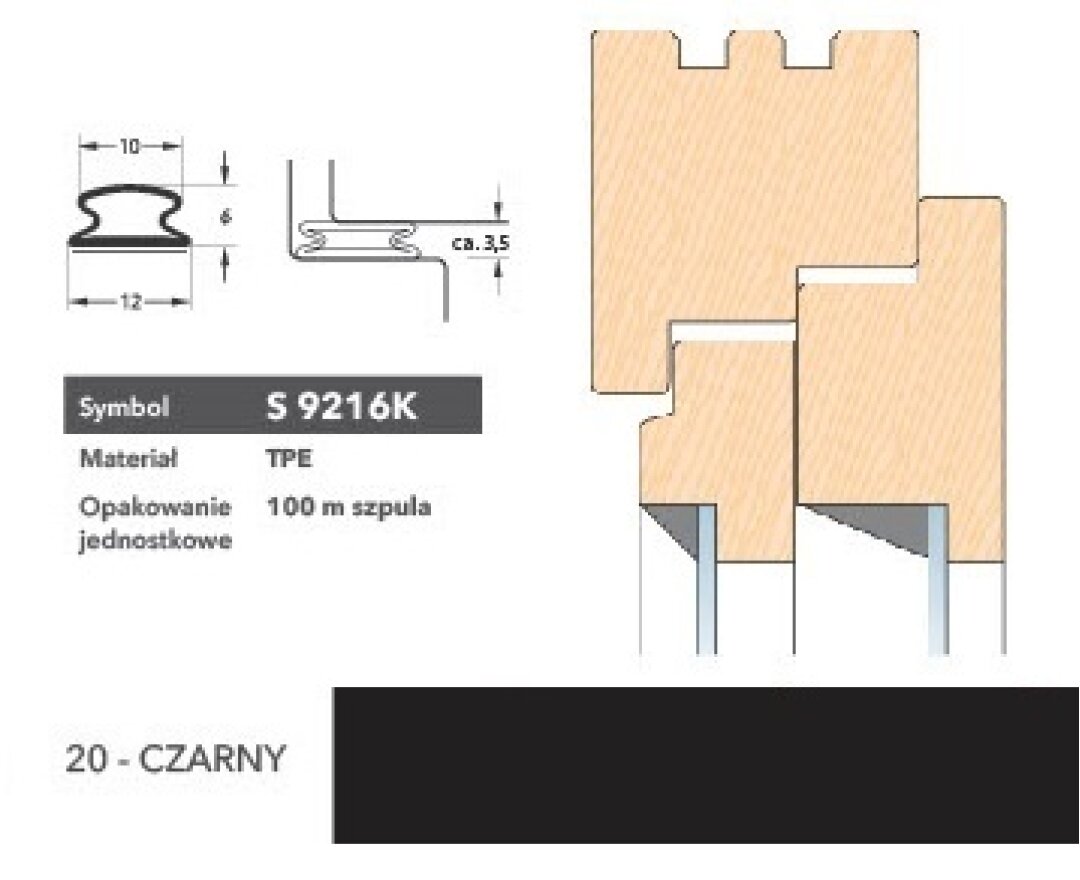 Uszczelka renowacyjna z taśmą klejoną S9216K 100m- fot-